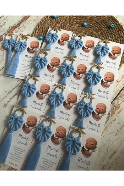 El Örmesi Makrome Anahtarlık Düğün Kına Söz Sünnet Nişan Için Hediyelik -50 ADET