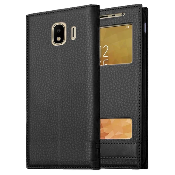 Samsung Galaxy J4 J400 Uyumlu Pencereli Kapaklı Magnum Kılıf ürün görseli 1