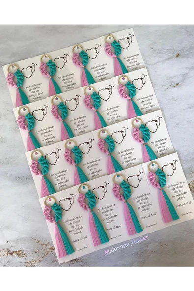 El Örmesi Makrome Anahtarlık Düğün Kına Söz Sünnet Nişan Için Hediyelik-10 ADET