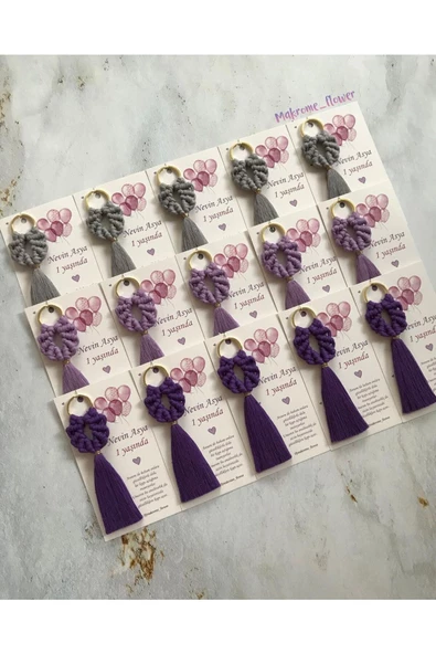 El Örmesi Makrome Anahtarlık Düğün Kına Söz Sünnet Nişan Için Hediyelik-10 ADET