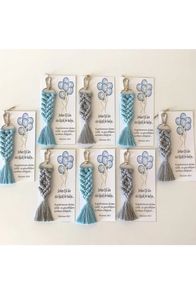 El Örmesi Makrome Anahtarlık Düğün Kına Söz Sünnet Nişan Için Hediyelik -100 ADET