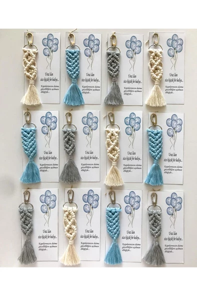 El Örmesi Makrome Anahtarlık Düğün Kına Söz Sünnet Nişan Için Hediyelik -100 ADET