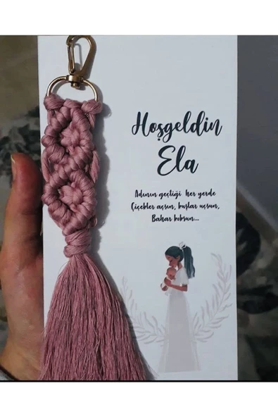 El Örmesi 50’li Makrome Anahtarlık Düğün Kına Söz Için Hediyelik -50 Adet-