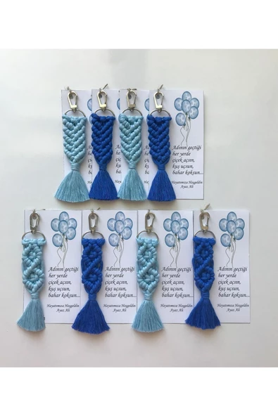 El Örmesi Makrome Anahtarlık Düğün Kına Söz Sünnet Nişan Için Hediyelik -50 ADET