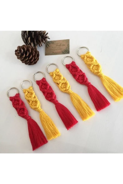 El Örmesi 100’lü Makrome Anahtarlık Düğün Kına Söz Için Hediyelik -100 Adet-