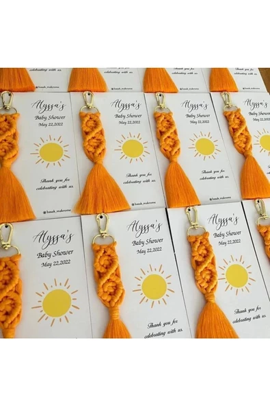 El Örmesi 50’li Makrome Anahtarlık Düğün Kına Söz Için Hediyelik -50 Adet-