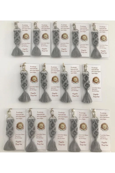 El Örmesi Makrome Anahtarlık Düğün Kına Söz Sünnet Nişan Için Hediyelik-10 ADET