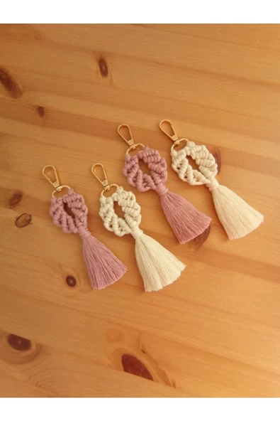 El Örmesi 10’lu Makrome Anahtarlık Düğün Kına Söz Için Hediyelik -10 Adet-