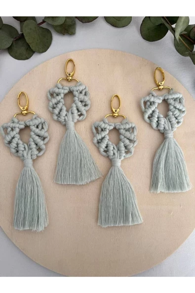 El Örmesi 10’lu Makrome Anahtarlık Düğün Kına Söz Için Hediyelik -10 Adet-