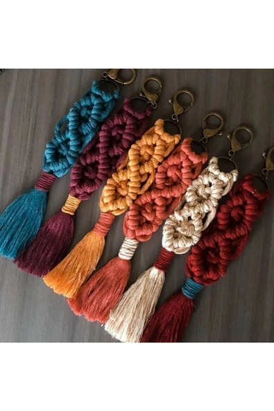 El Örmesi 100’lü Makrome Anahtarlık Düğün Kına Söz Için Hediyelik -100 Adet-