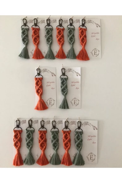 El Örmesi Makrome Anahtarlık Düğün Kına Söz Sünnet Nişan Için Hediyelik -25 ADET