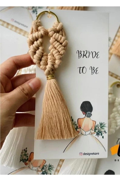 El Örmesi 50’li Makrome Anahtarlık Düğün Kına Söz Için Hediyelik -50 Adet-