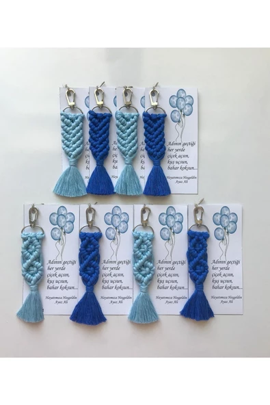 El Örmesi Makrome Anahtarlık Düğün Kına Söz Sünnet Nişan Için Hediyelik -100 ADET