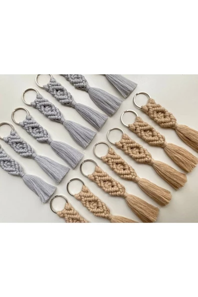 El Örmesi 50’li Makrome Anahtarlık Düğün Kına Söz Için Hediyelik -50 Adet-