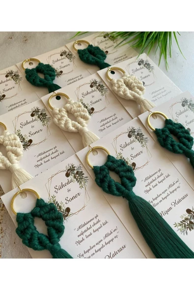 El Örmesi Makrome Anahtarlık Düğün Kına Söz Sünnet Nişan Için Hediyelik -25 ADET