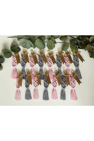 El Örmesi 20’li Makrome Anahtarlık Düğün Kına Söz Için Hediyelik -20 Adet-