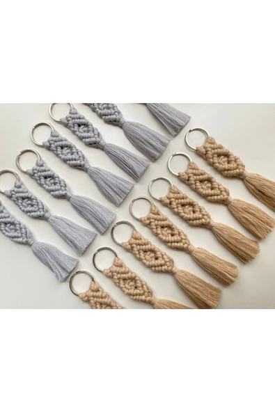 El Örmesi 100’lü Makrome Anahtarlık Düğün Kına Söz Için Hediyelik -100 Adet-