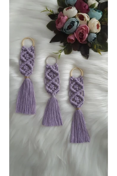 El Örmesi 50’li Makrome Anahtarlık Düğün Kına Söz Için Hediyelik -50 Adet-