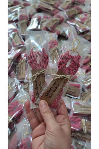 El Örmesi 20’li Makrome Anahtarlık Düğün Kına Söz Için Hediyelik -20 Adet-