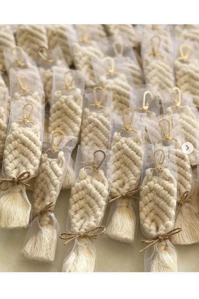 El Örmesi 20’li Makrome Anahtarlık Düğün Kına Söz Için Hediyelik -20 Adet- - 2