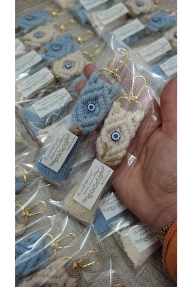 El Örmesi 20’li Makrome Anahtarlık Düğün Kına Söz Için Hediyelik -20 Adet-