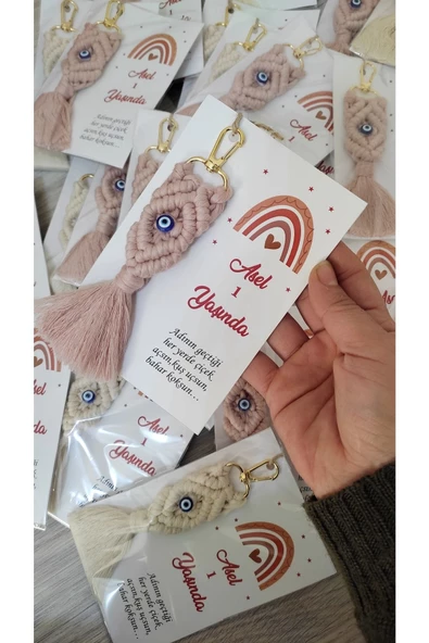 El Örmesi 35’li Makrome Anahtarlık Düğün Kına Söz Için Hediyelik -35 Adet-