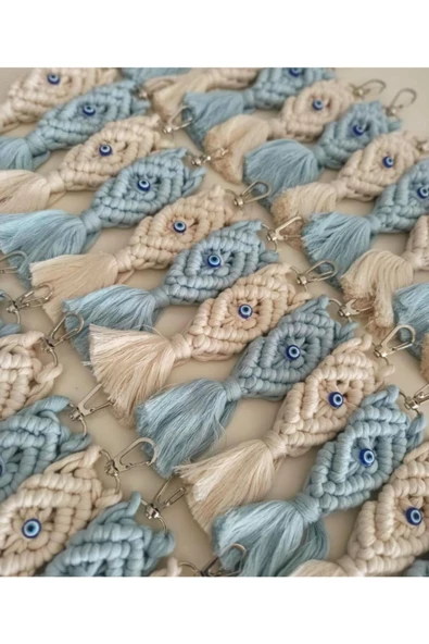 El Örmesi 50’li Makrome Anahtarlık Düğün Kına Söz Için Hediyelik -50 Adet- - 2