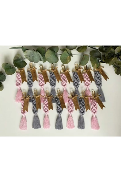 El Örmesi 50’li Makrome Anahtarlık Düğün Kına Söz Için Hediyelik -50 Adet-