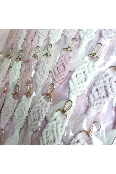 El Örmesi 15’li Makrome Anahtarlık Düğün Kına Söz Için Hediyelik -15 Adet- - 3