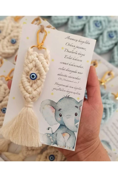 El Örmesi 20’li Makrome Anahtarlık Düğün Kına Söz Için Hediyelik -20 Adet-