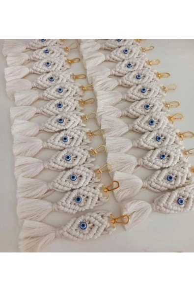 El Örmesi 25’li Makrome Anahtarlık Düğün Kına Söz Için Hediyelik -25 Adet- - 4