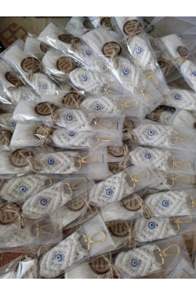 El Örmesi 25’li Makrome Anahtarlık Düğün Kına Söz Için Hediyelik -25 Adet-