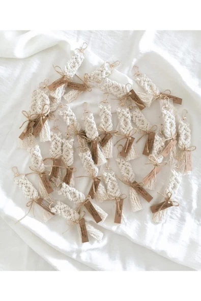 El Örmesi Makrome Anahtarlık (25 ADET) Düğün,kına,söz,sünnet Için Hediyelik - 3