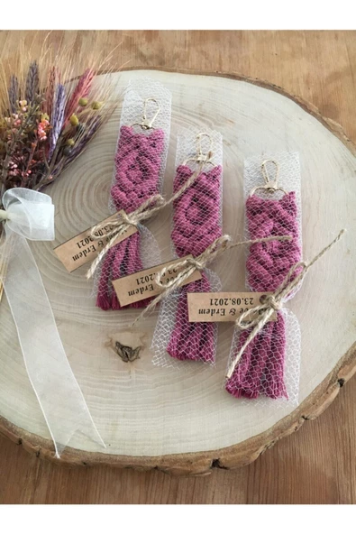 El Örmesi Makrome Anahtarlık (20 ADET) Düğün,kına,söz,sünnet Için Hediyelik - 2