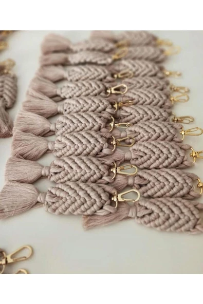 El Örmesi 50’li Makrome Anahtarlık Düğün Kına Söz Için Hediyelik -50 Adet- - 2