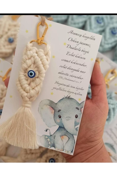 El Örmesi 20’li Makrome Anahtarlık Düğün Kına Söz Için Hediyelik -20 Adet- - 3