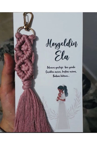 El Örmesi 10’lu Makrome Anahtarlık Düğün Kına Söz Için Hediyelik -10 Adet-