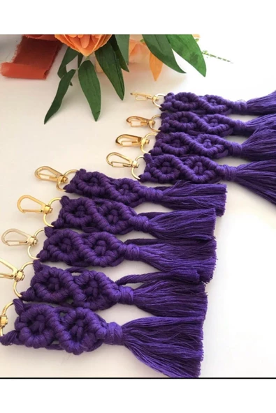 El Örmesi 25’li Makrome Anahtarlık Düğün Kına Söz Için Hediyelik -25 Adet-