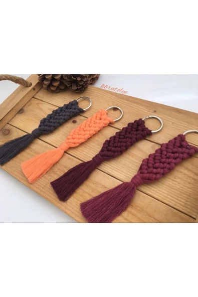 El Örmesi 10’lu Makrome Anahtarlık Düğün Kına Söz Için Hediyelik -10 Adet-