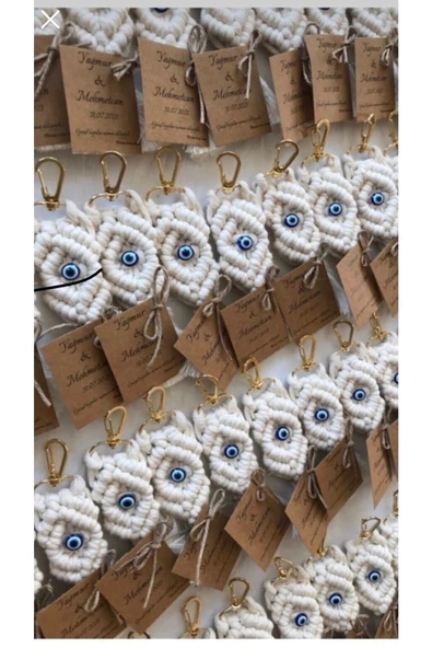 El Örmesi 25’li Makrome Anahtarlık Düğün Kına Söz Için Hediyelik -25 Adet- - 3