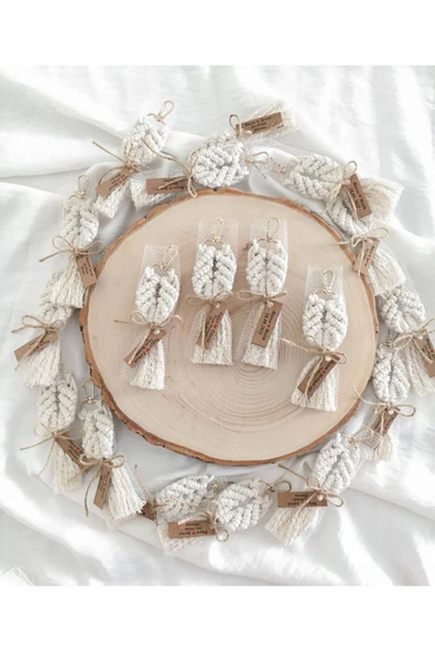 El Örmesi Makrome Anahtarlık (35 ADET) Düğün,kına,söz,sünnet Için Hediyelik - 2