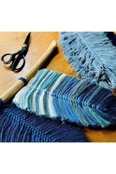 Duvar Süsü El Işçiliği Yaprak Desenli Makrome