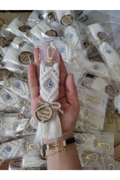 El Örmesi 25’li Makrome Anahtarlık Düğün Kına Söz Için Hediyelik -25 Adet- - 2