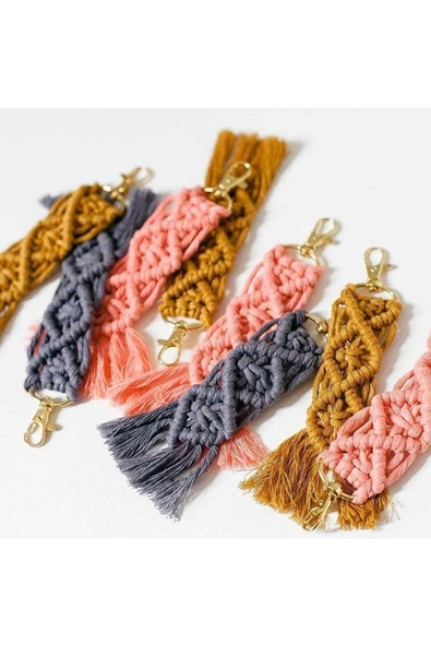 El Örmesi 10’lu Makrome Anahtarlık Düğün Kına Söz Için Hediyelik -10 Adet-