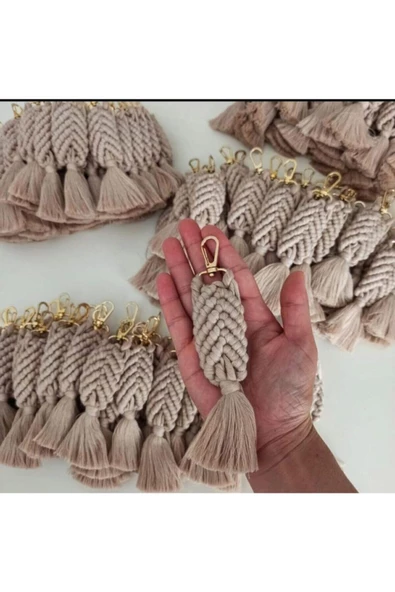 El Örmesi 50’li Makrome Anahtarlık Düğün Kına Söz Için Hediyelik -50 Adet-