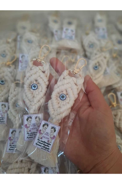 Düğün&kına&nişan&söz Için Hediyelik Dağıtmalık Makrome Anahtarlık( 50 Adet) - 3