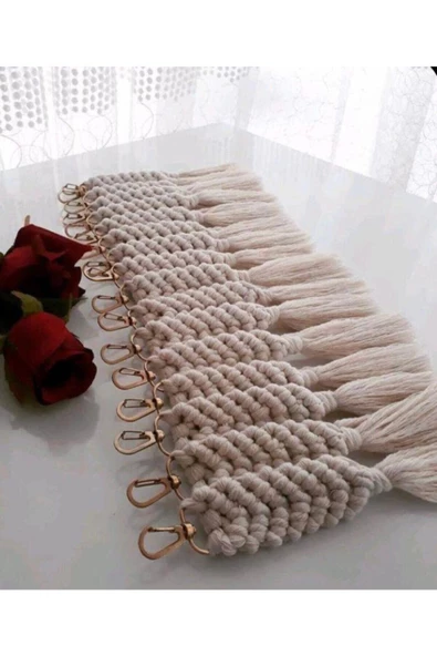 El Örmesi 25’li Makrome Anahtarlık Düğün Kına Söz Için Hediyelik -25 Adet- - 2