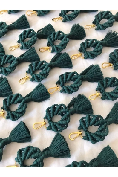 El Örmesi 20’li Makrome Anahtarlık Düğün Kına Söz Için Hediyelik -20 Adet- - 3