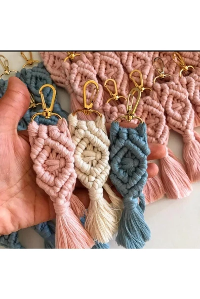 El Örmesi 15’li Makrome Anahtarlık Düğün Kına Söz Için Hediyelik -15 Adet- - 2