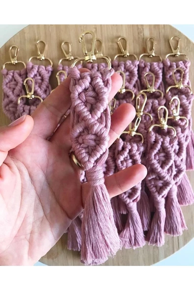 El Örmesi 20’li Makrome Anahtarlık Düğün Kına Söz Için Hediyelik -20 Adet-